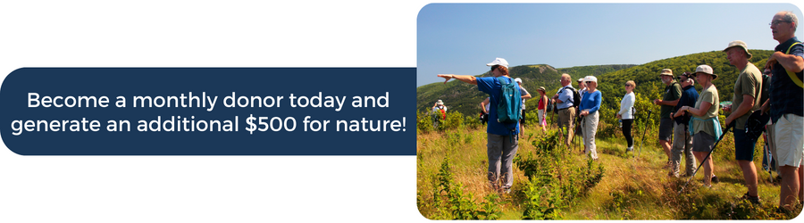 Sign up as a monthly donor today and unlock an additional $500 gift for nature!